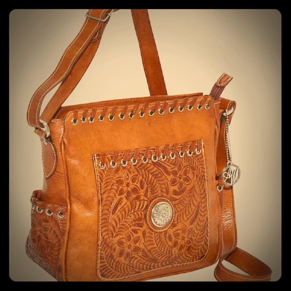 American West Leather Crossbody Handbag